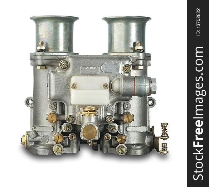 Italian carburetor on white with shadow and clipping path. Italian carburetor on white with shadow and clipping path