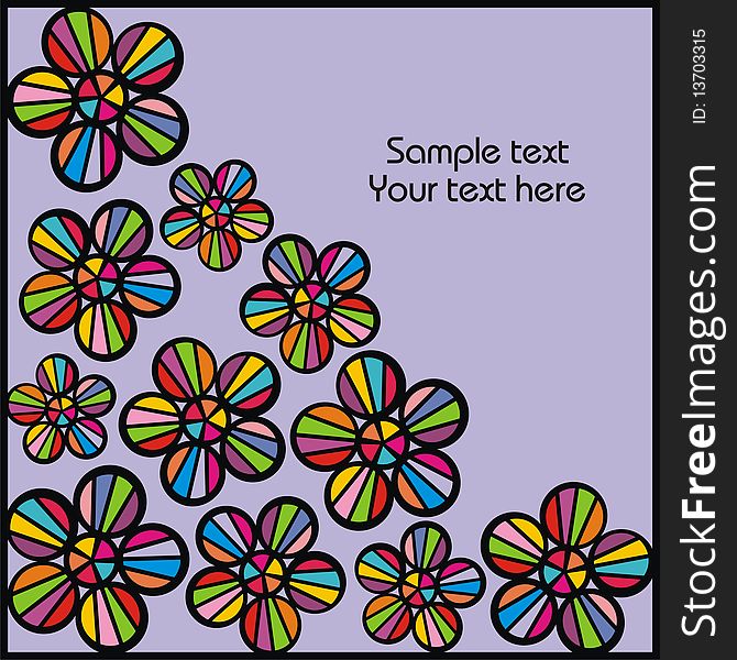 Colorful flowers for decoration postcards. Vector illustration.