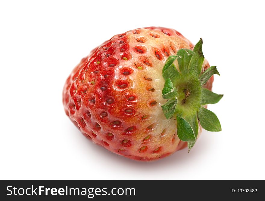 Fresh strawberry isolated on white background (macro). Fresh strawberry isolated on white background (macro)