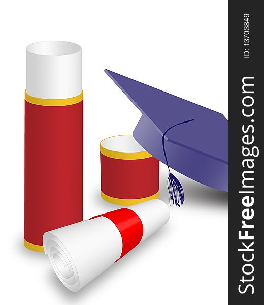 University Diploma And Graduation Hat
