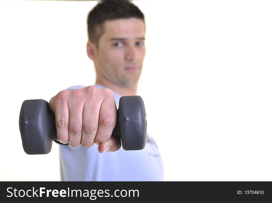 Young man exercise fitness sport and strech isolated on white in studio. Young man exercise fitness sport and strech isolated on white in studio