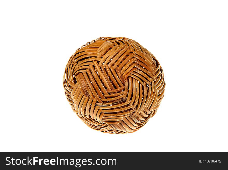 Wooden ball with a white background