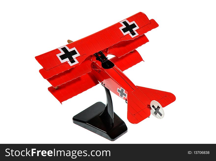 Little toy plane in red colour. Little toy plane in red colour