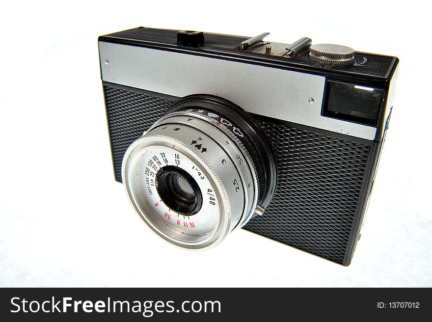 Old camera with white background