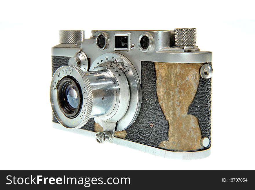 Old camera with white background
