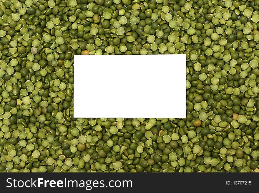 Background Of Dried Green Peas With Text Place