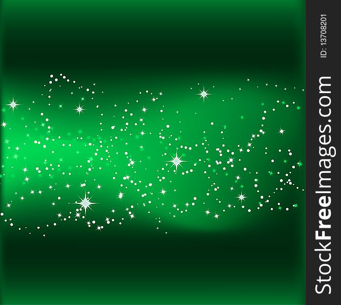 Abstract green background with stars. Abstract green background with stars