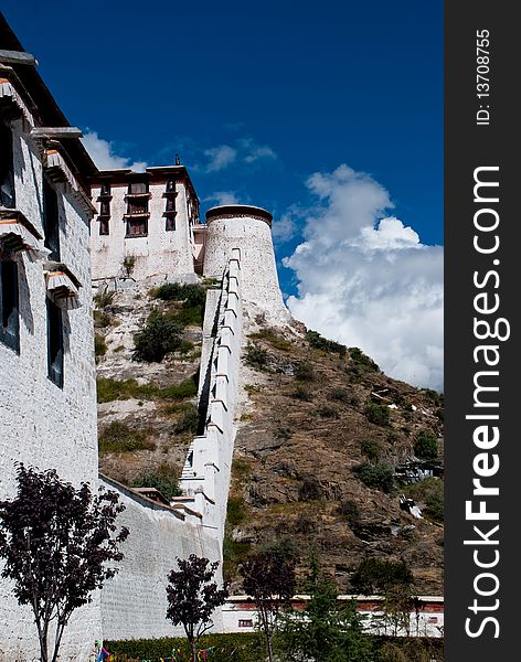 External walls of the Potala Palace tibet china