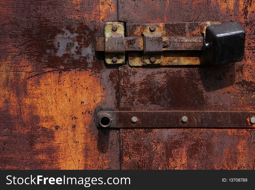 Rusty gate with lock