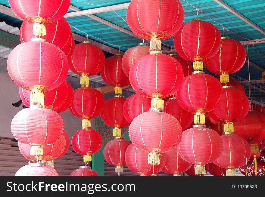 Chinese red lantern close up. Chinese red lantern close up