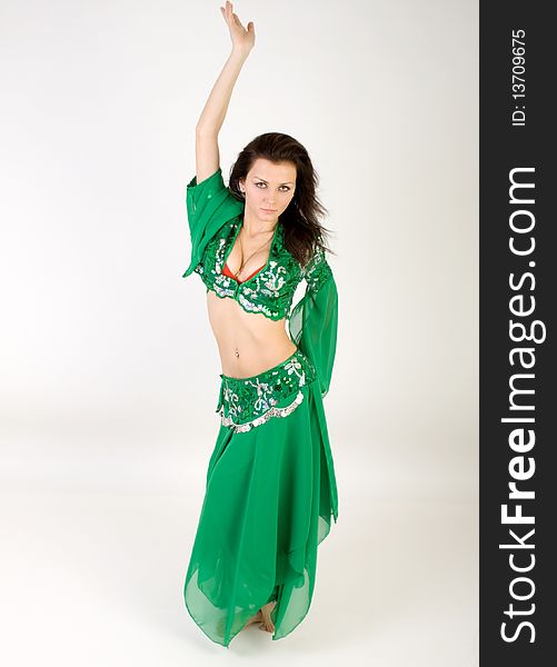 Belly dancing in a studio