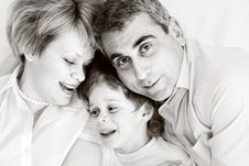 Happy Family - Father, Mother And Son Stock Photography