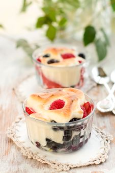 Fruit Pudding With Berry Stock Photos Fruit Pudding With Berry Stock Photos