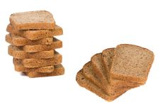 Cut Bread On White Stock Photography