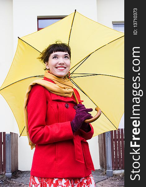 Beautiful Girl With Umbrella
