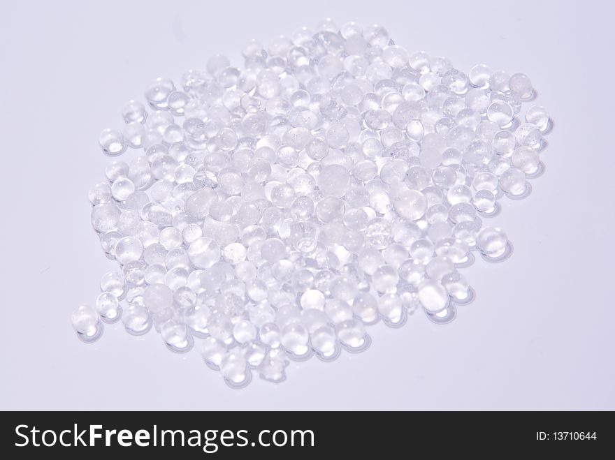 Silicate gel  on white background. Silicate gel  on white background