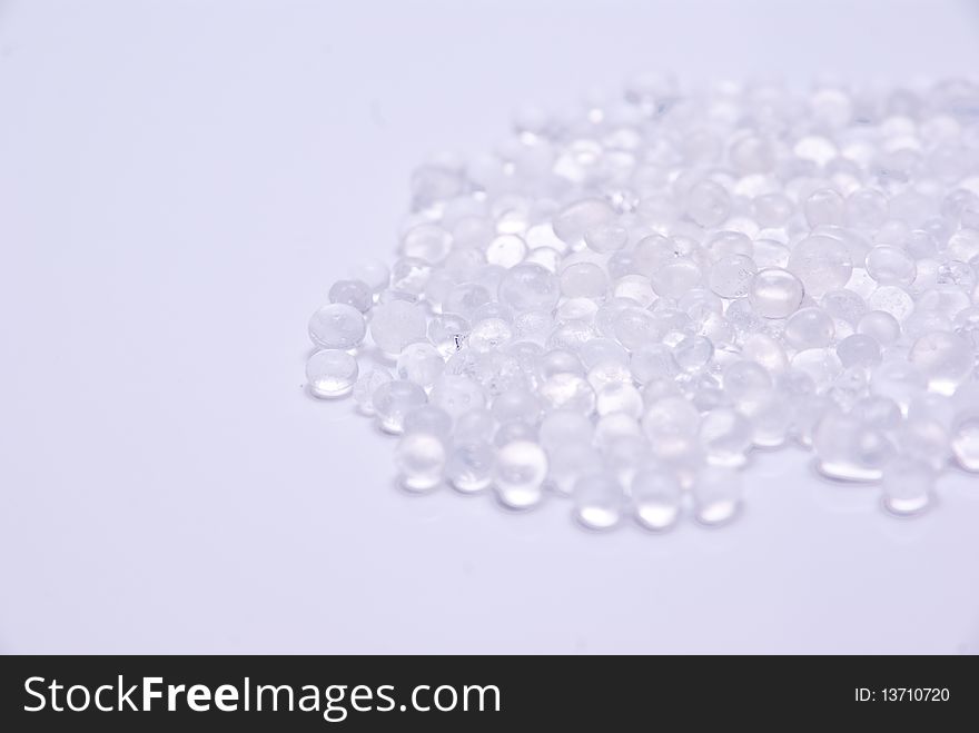 Transparent balls silicate gel on white