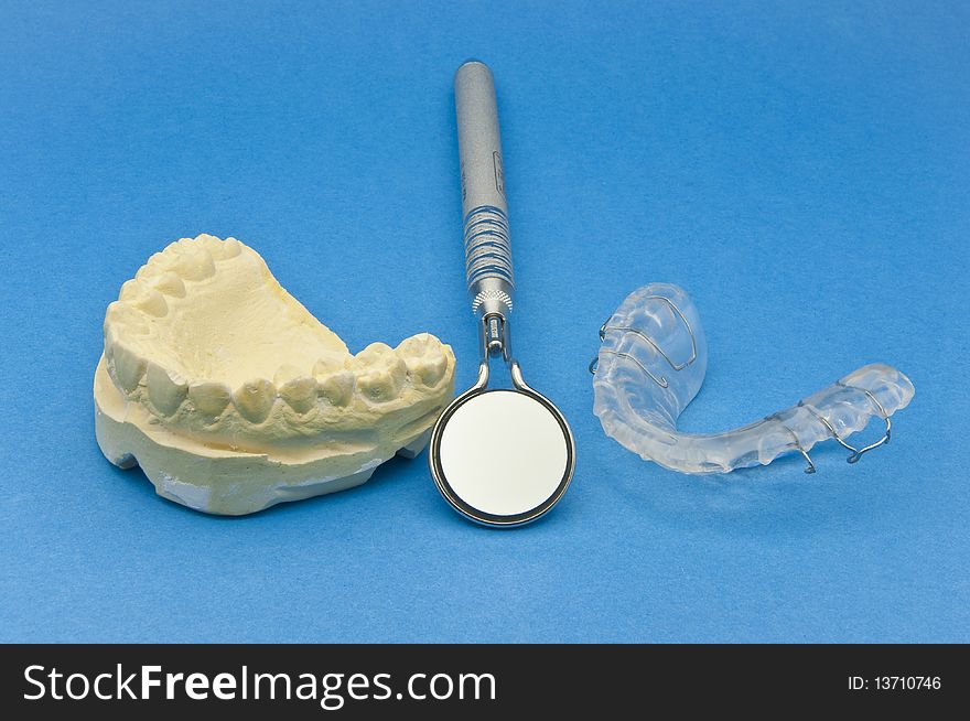 Dental bite of transparent plastic. Dental bite of transparent plastic