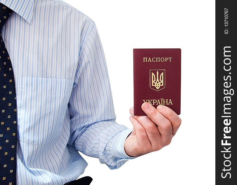 The passport  in a man s hand