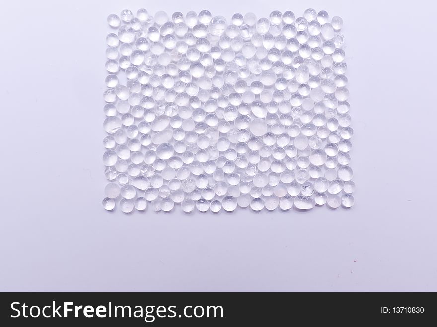 Transparent balls silicate gel on white