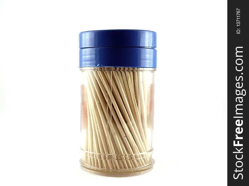 Set of toothpicks on the white background.