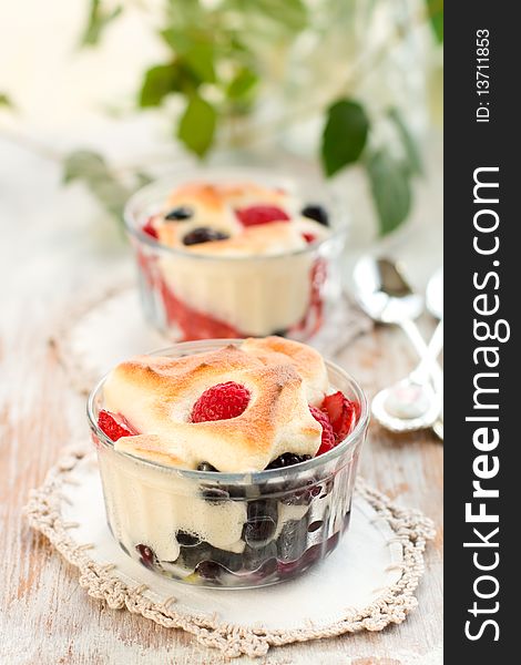 Fruit Pudding With Berry