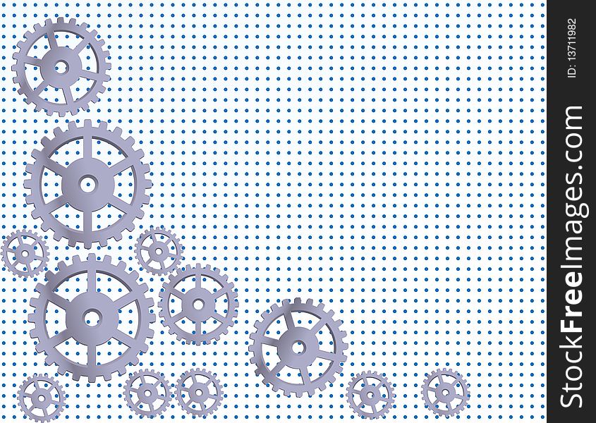 Abstract metal background with gears