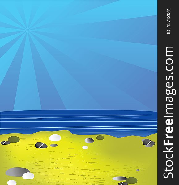 The image of a beach. Vector illustration