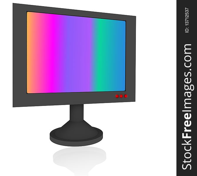 A black screen with a colorful test picture. A black screen with a colorful test picture