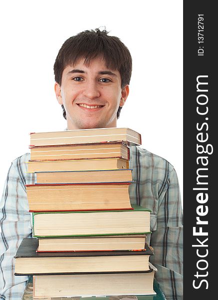 The young student isolated on a white background