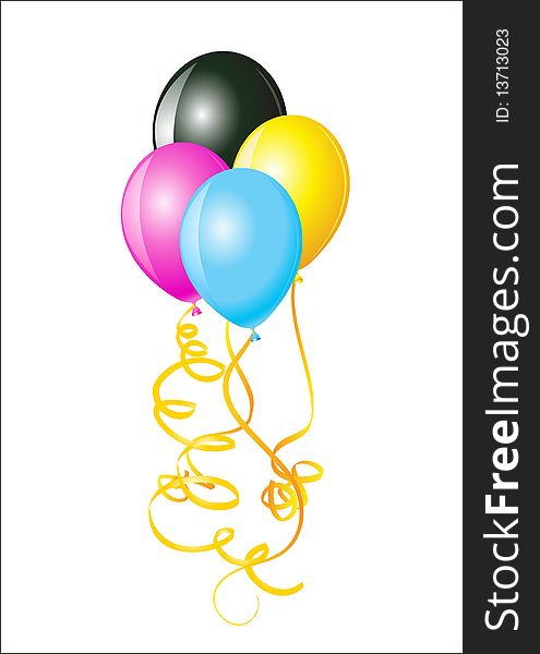Vector illustration balloons of CMYK colors