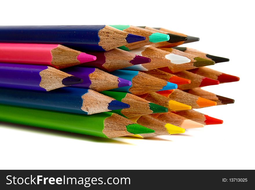 Colors pencils isolated on white background