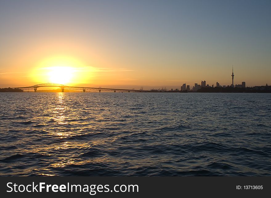 Auckland City and Harbour Sunrise