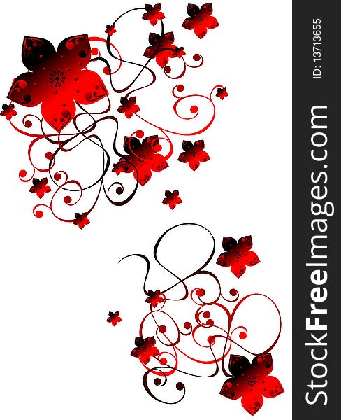 Decorative flowers on white background, vector illustration. Decorative flowers on white background, vector illustration.
