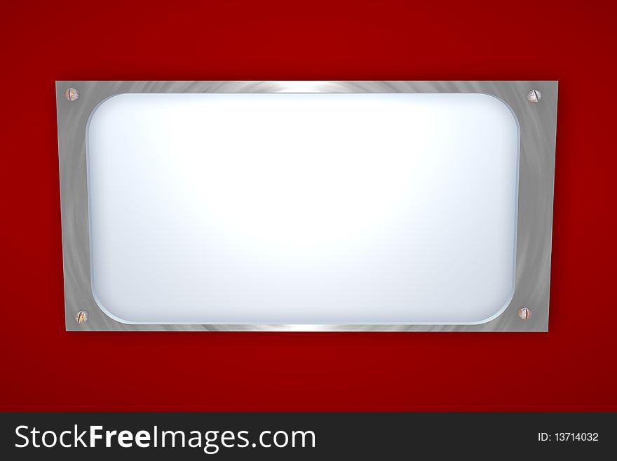 Empty signboard on red background for your advertising