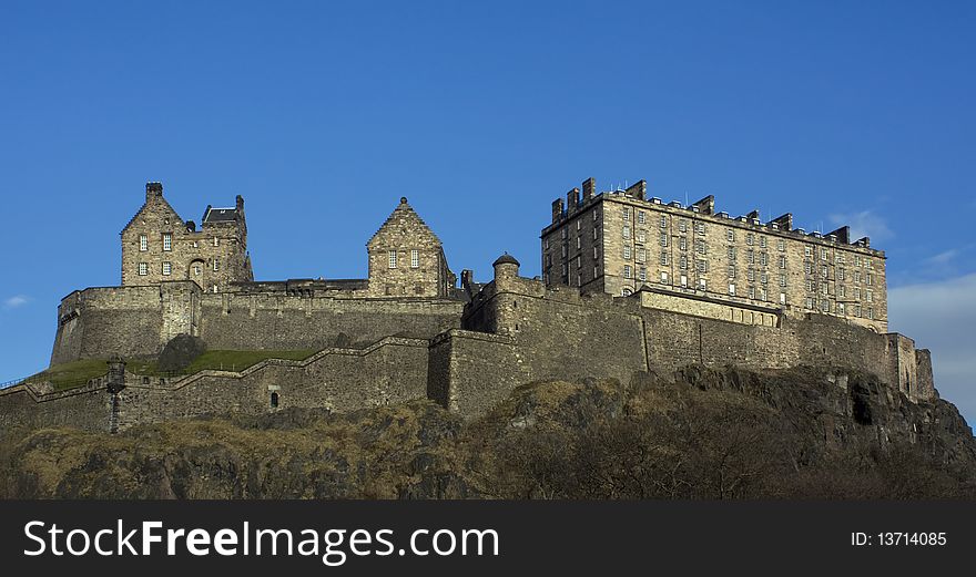 Panoramic view of the Edinburgh Castle at Dusk, Scotland