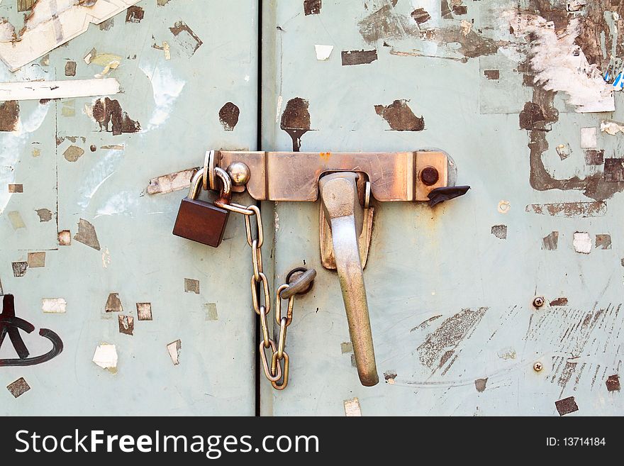 Old locker that is locked by key