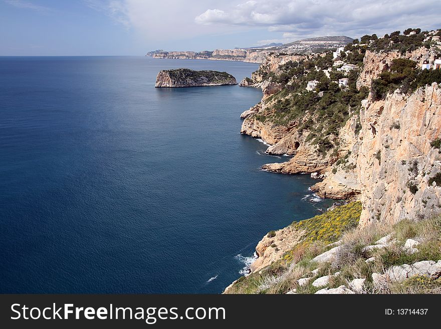 Cliffs of the Cape La Nao in Alicante, Spain. Cliffs of the Cape La Nao in Alicante, Spain