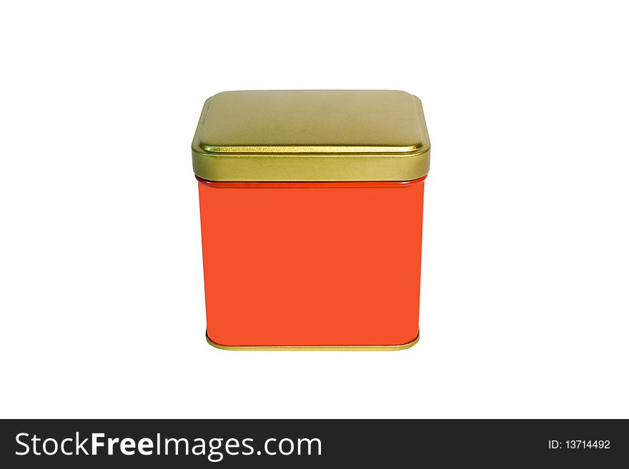 Red Tea tin isolated on white background