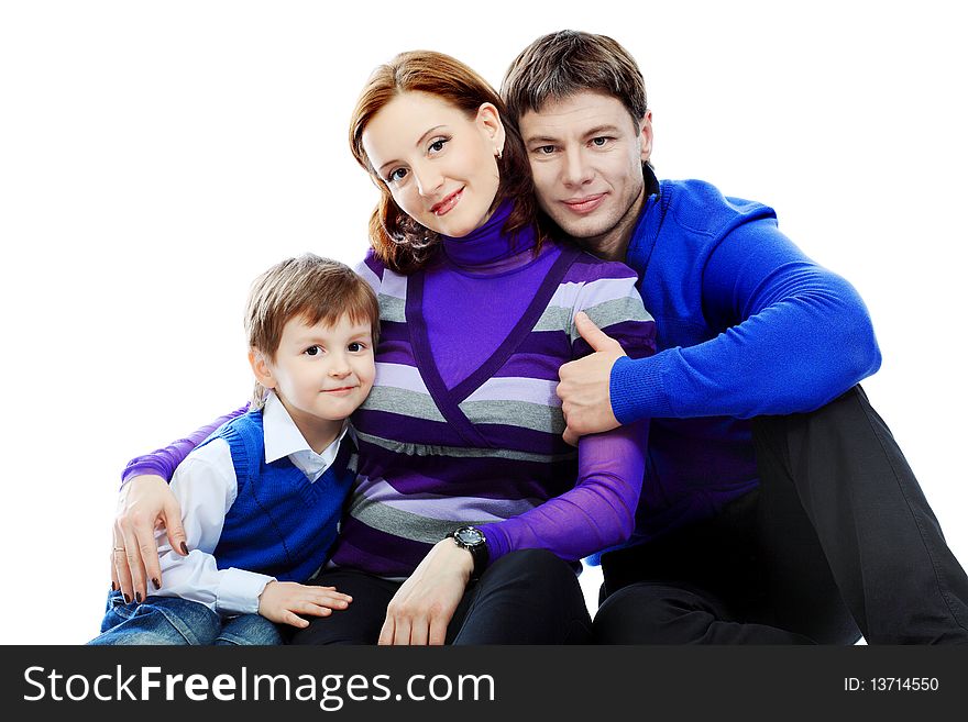 Portrait of a happy family. Isolated over white background. Portrait of a happy family. Isolated over white background.