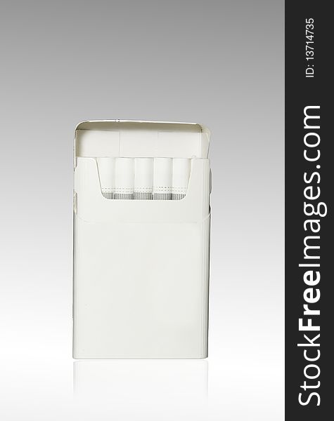 Pack of cigarettes with reflexion on a gradient background