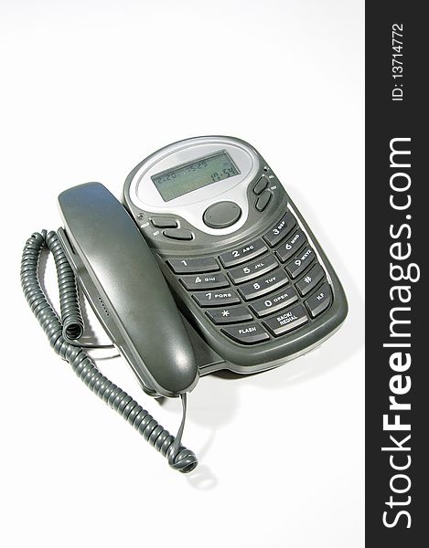 Picture presents the landline phone on a white background. Picture presents the landline phone on a white background.