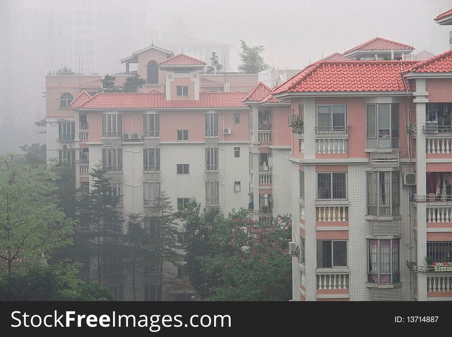 Urban residence in the mist