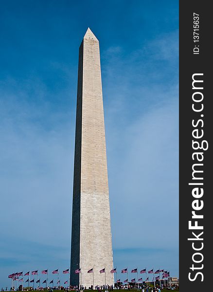 Washington Monument and American Flags