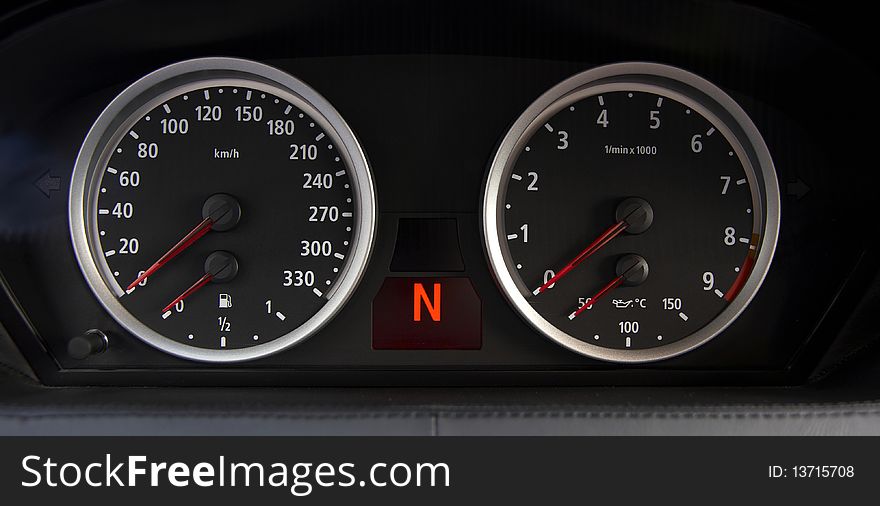 Detail of a luxury car interior. Detail of a luxury car interior