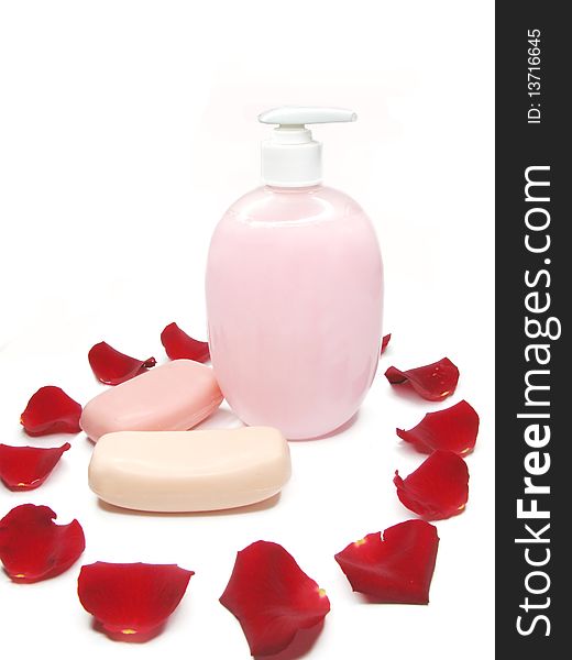 Liquid soap with rose extract