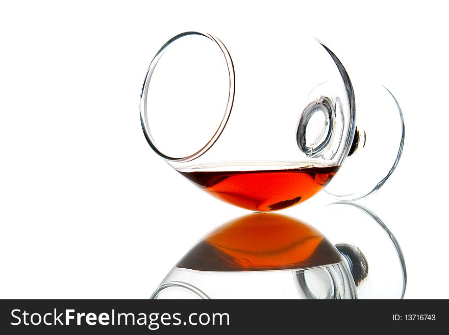Cognac isolated on white background