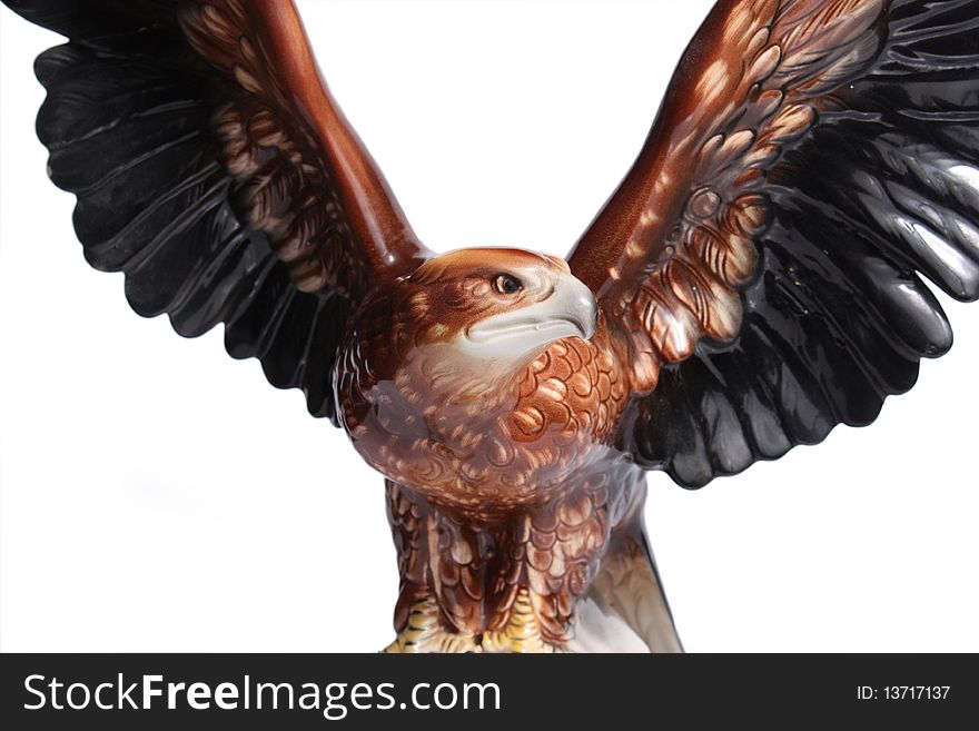 Figurine of an eagle on white background. Figurine of an eagle on white background