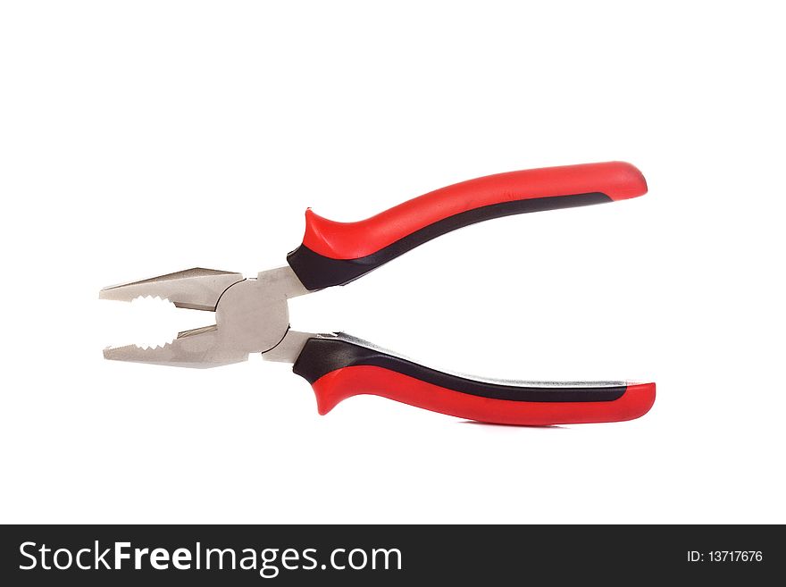 Isolated red and black pliers