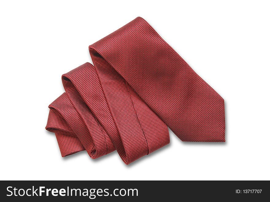 Red Necktie on White